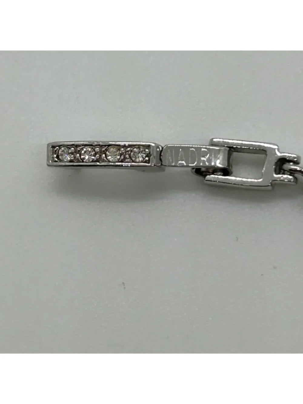 Nadri Cubic Zirconia Leaf Bracelet Silver-tone Vine Wedding Bridal Marquise